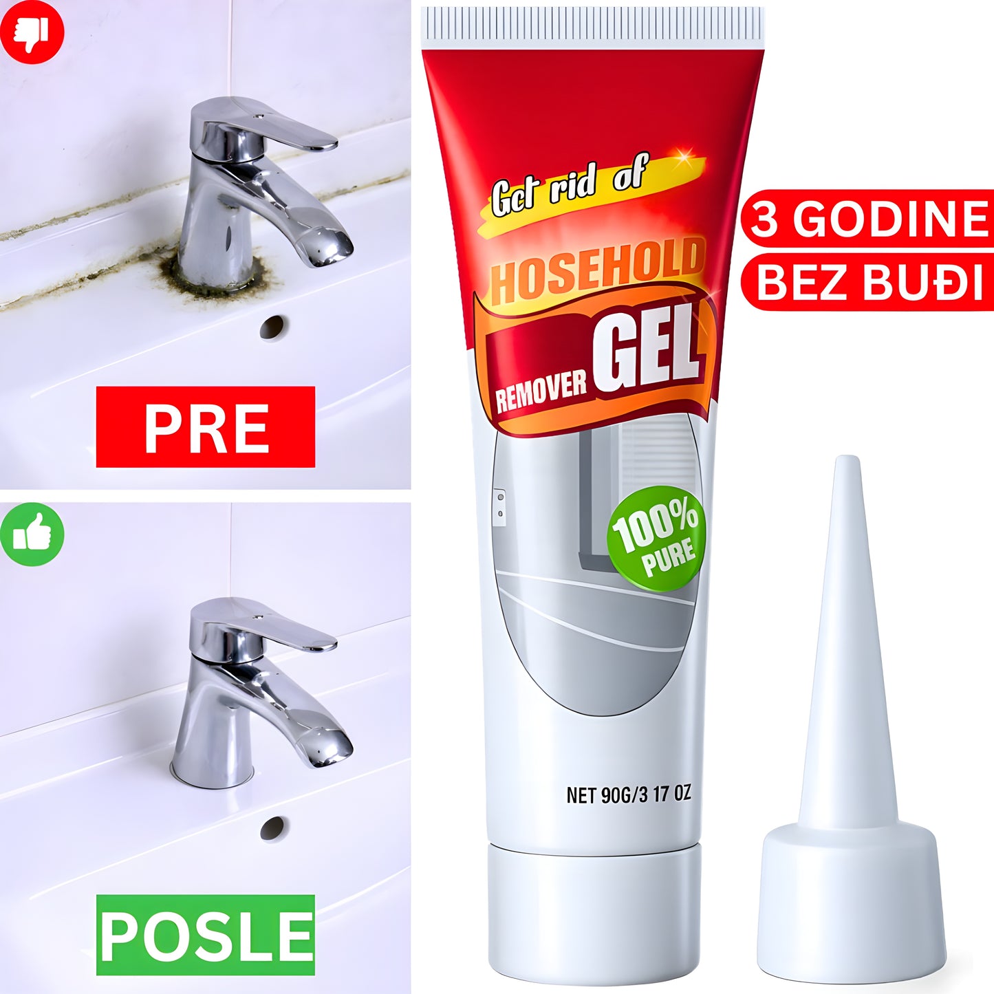 Gel za Uklanjanje Buđi i Masnoća Bez Ribanja
