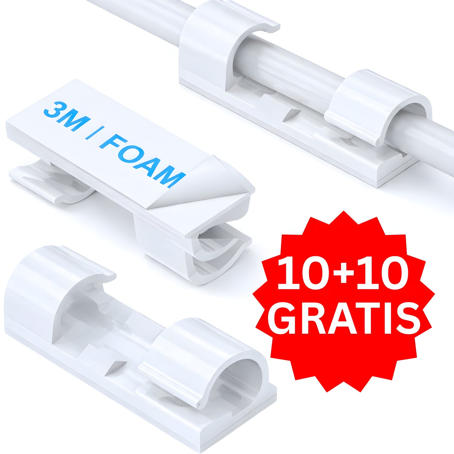 Samolepljive Stezaljke za Kablove 10+10 GRATIS