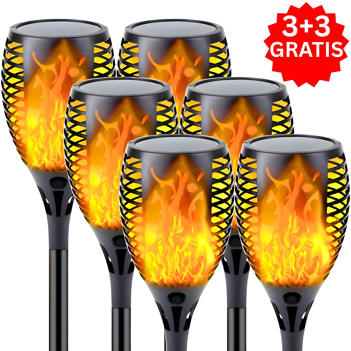 Solarne LED Lampe sa Imitacijom Vatre - 3+3 GRATIS