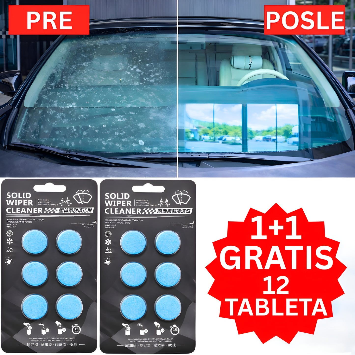 Auto Tablete za Najprljavije Staklo 1+1 GRATIS