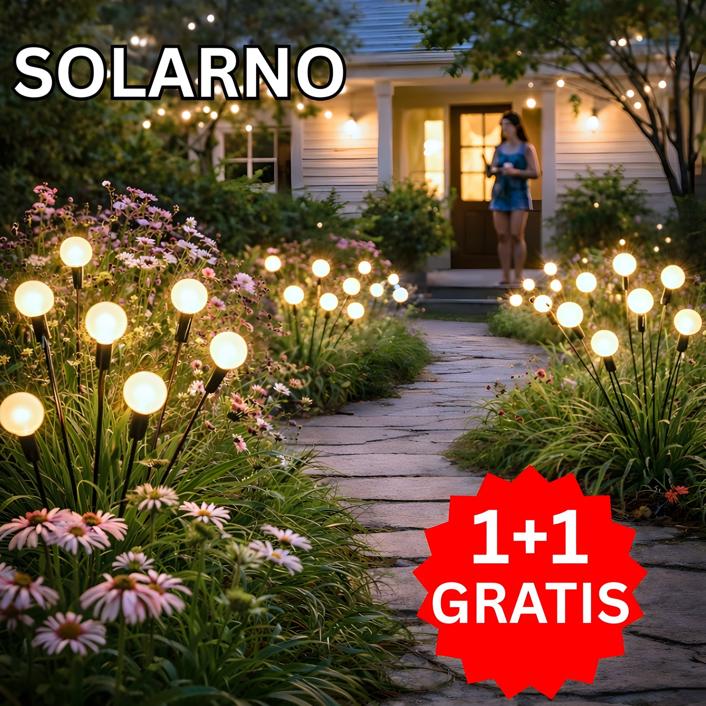 Solarne 10LED Lampe za Baštu - 1+1 GRATIS