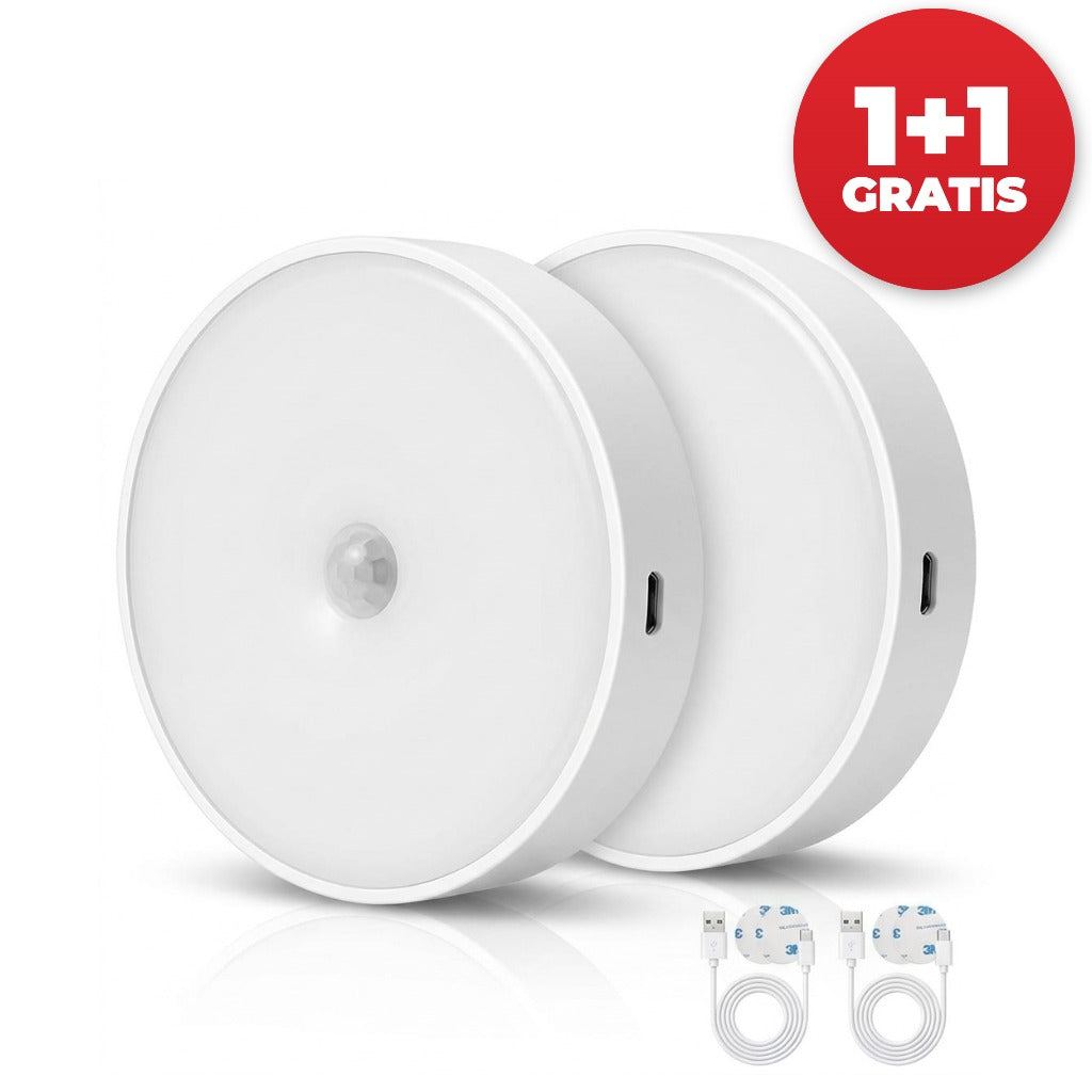 LED lampa sa senzorom pokreta - 1+1 gratis, dve lampe sa USB kablovima i 3M podlogama