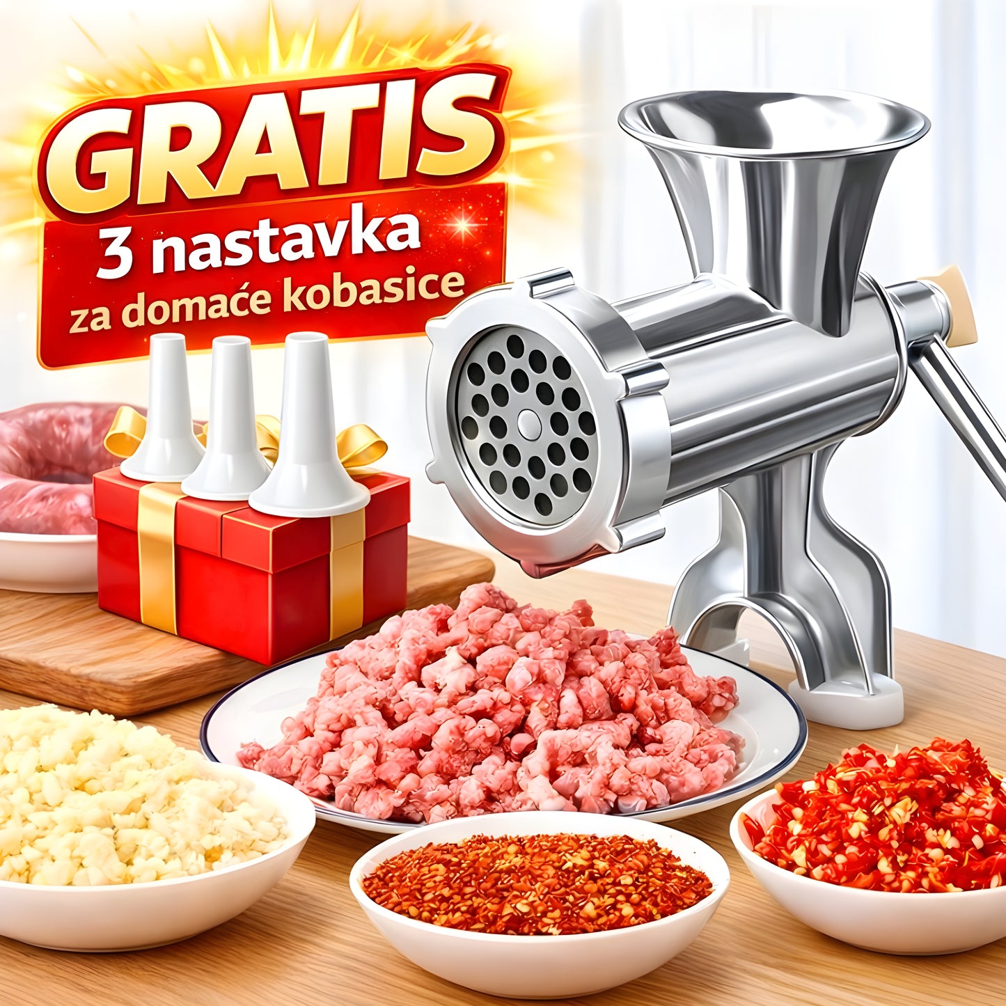 Ručna Mašina za Mlevenje + GRATIS Nastavci